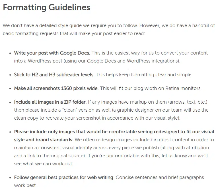 coschedule formatting guidelines