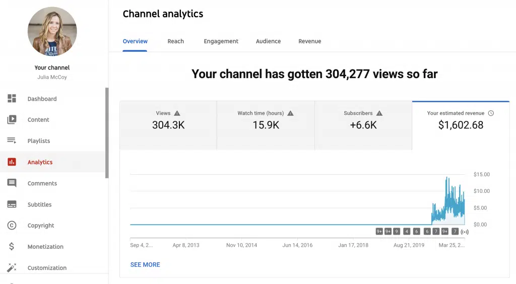 youtube channel stats