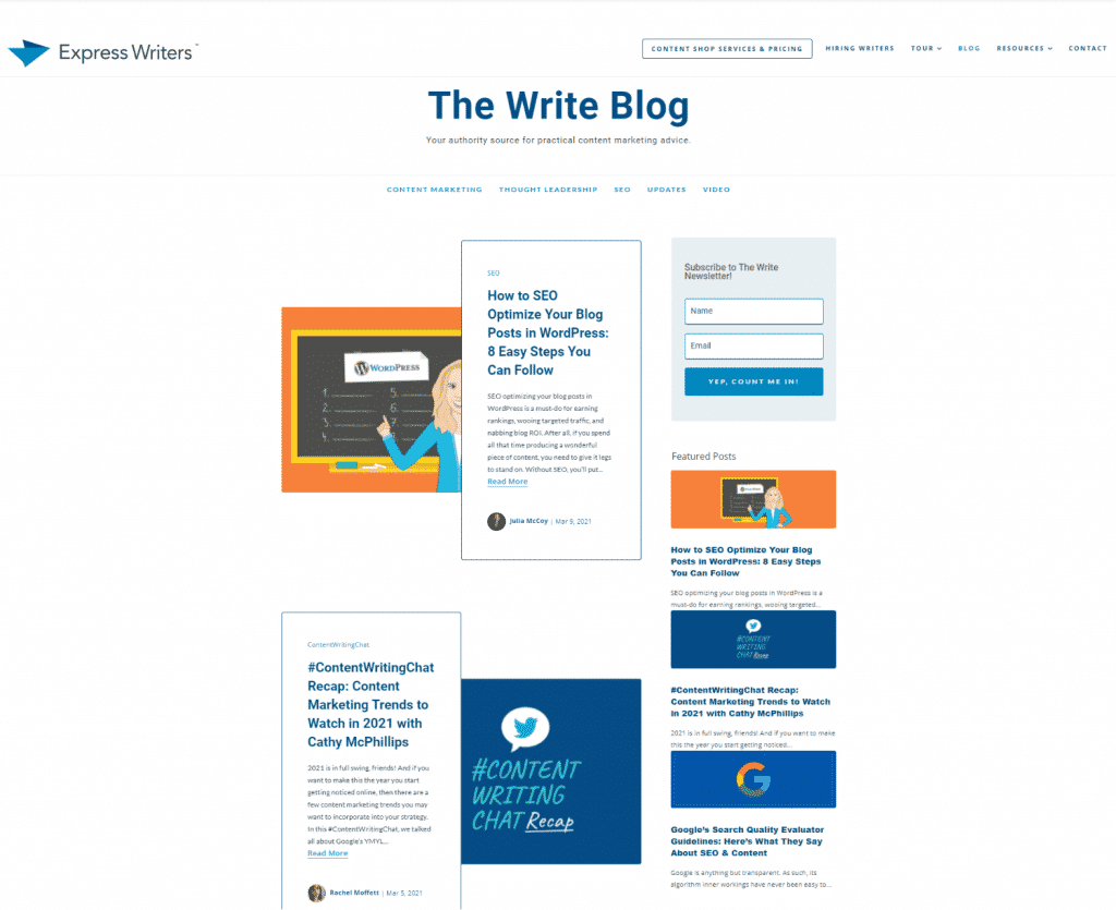 Write Blog content