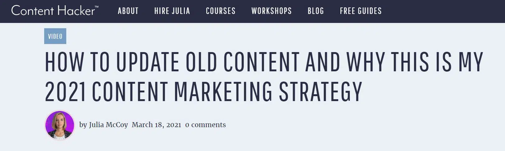 how to update old content blog