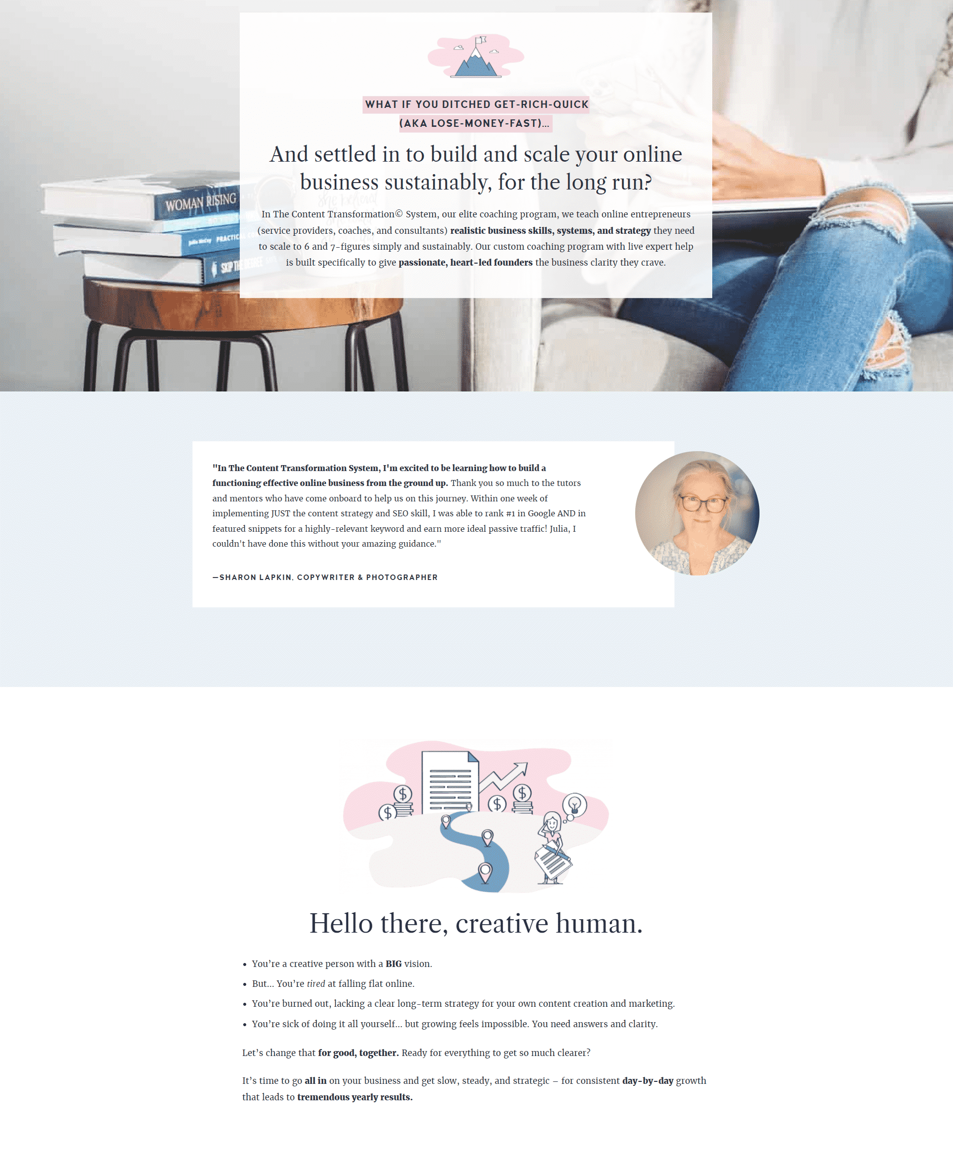 landing page with forward flow