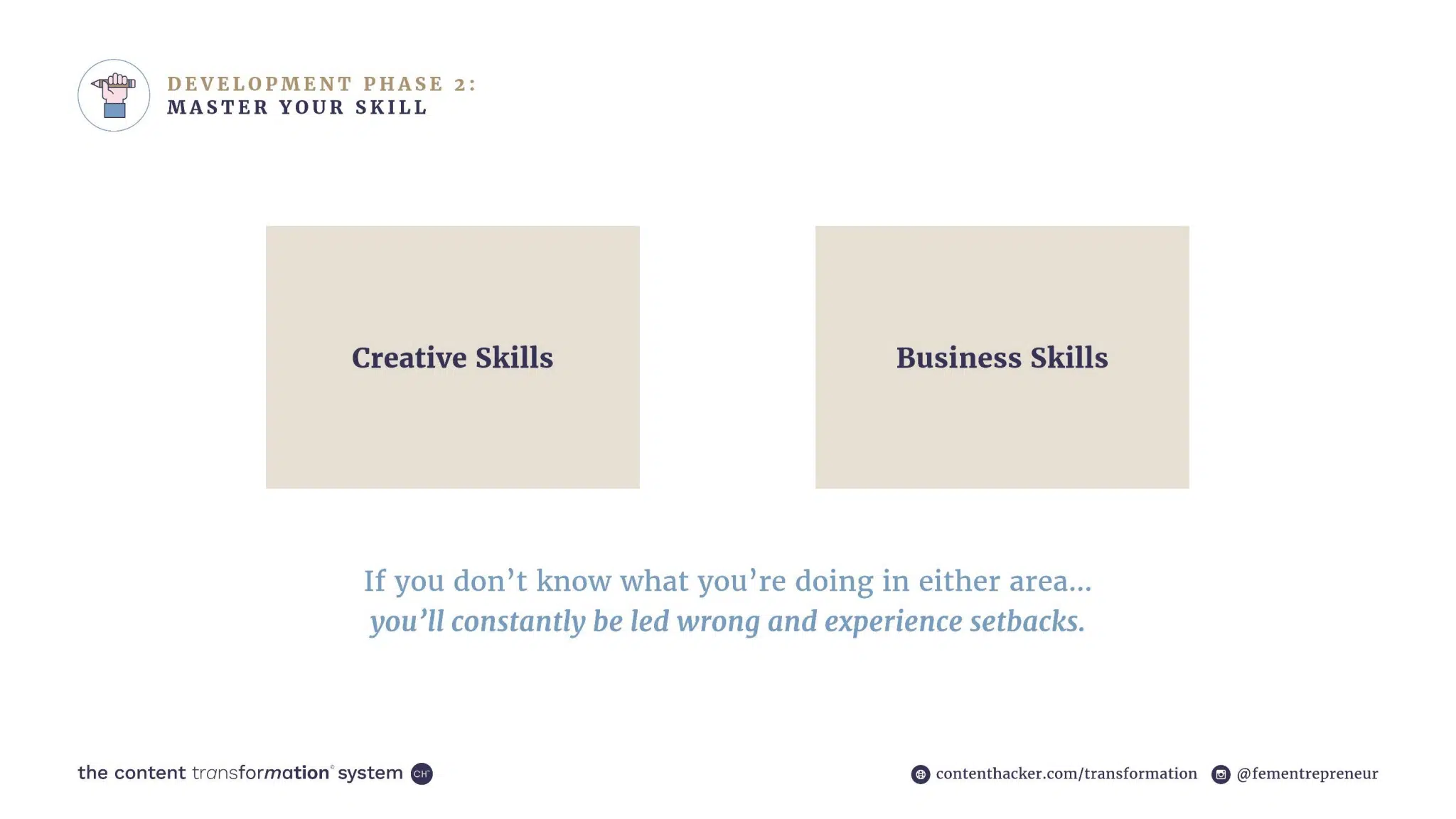 creative skills and business skills are separate