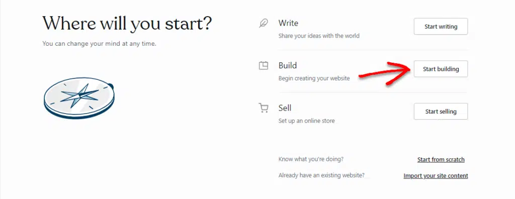start building your website