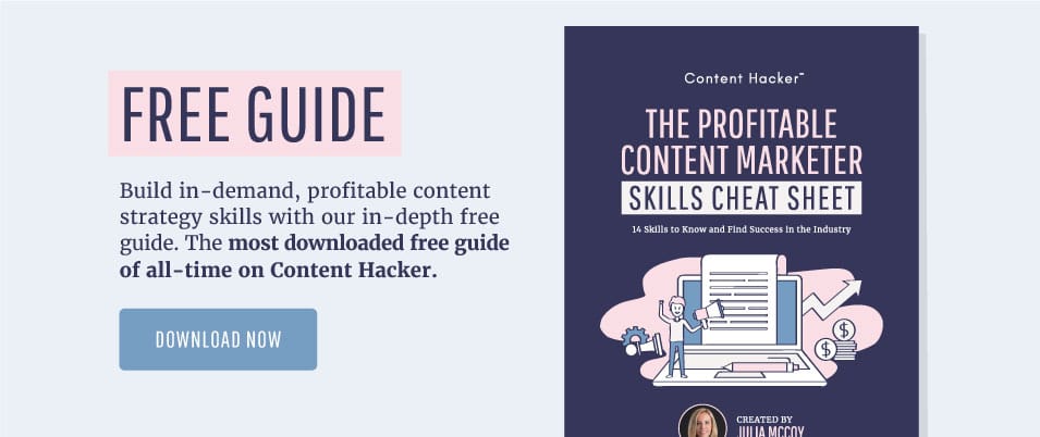 profitable content marketer skills cheat sheet