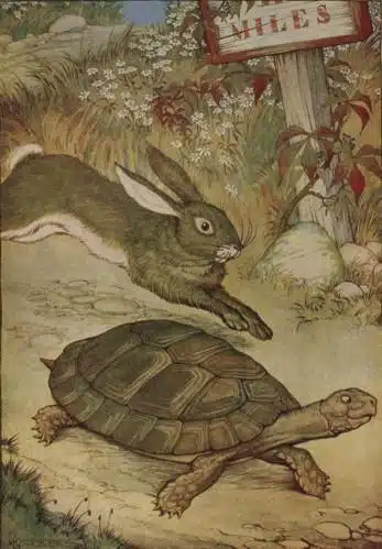the hare and the tortoise from aesops fables