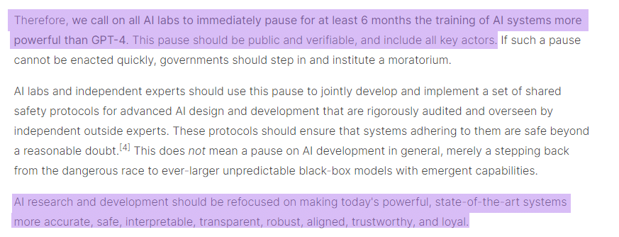 open letter on AI